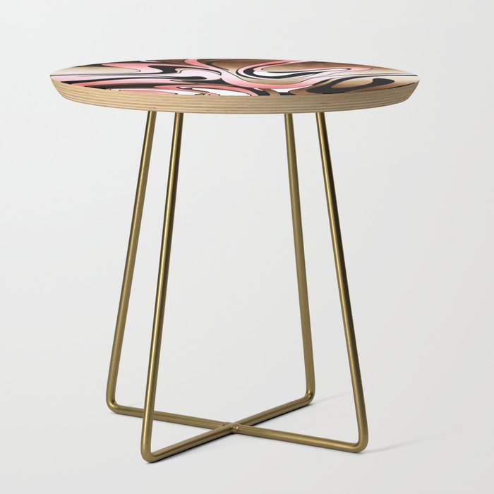 Liquify Watercolor // Blush Pink, Brown, Black and White Side Table