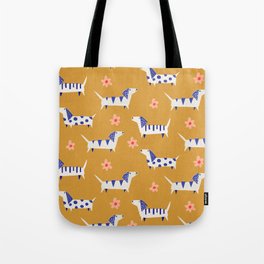 Cute Dachshund Dog pattern Tote Bag