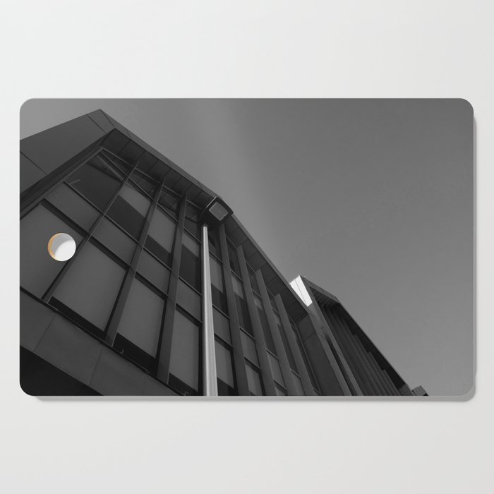 black and white building abstract Cutting Board