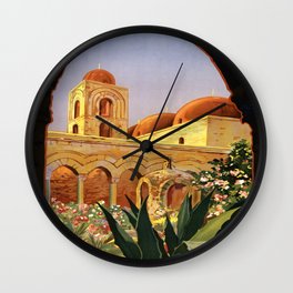 Travel Palermo Vintage Wall Clock | Italia, Drawing, Lemons, Soccerfan, Italy, Italymap, Islemap, Europeancountry, Italysign, Citysign 