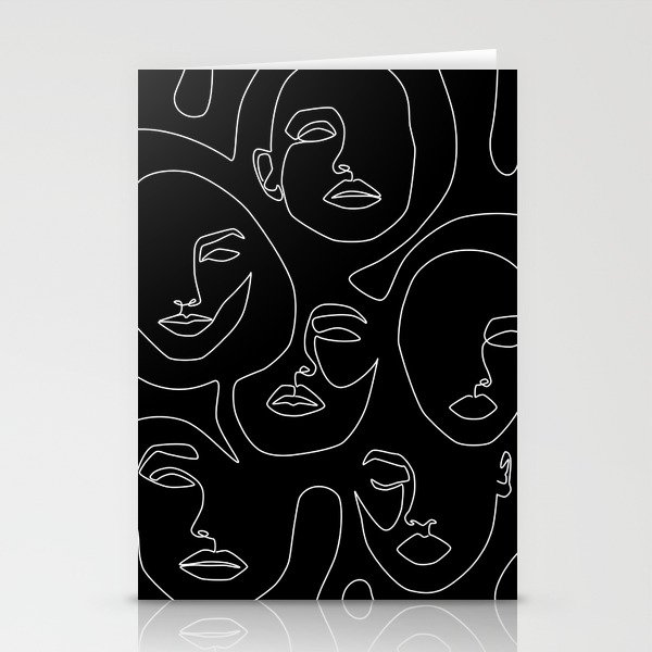 Faces in Dark Stationery Cards