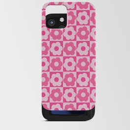 Floral Checker Pink iPhone Card Case