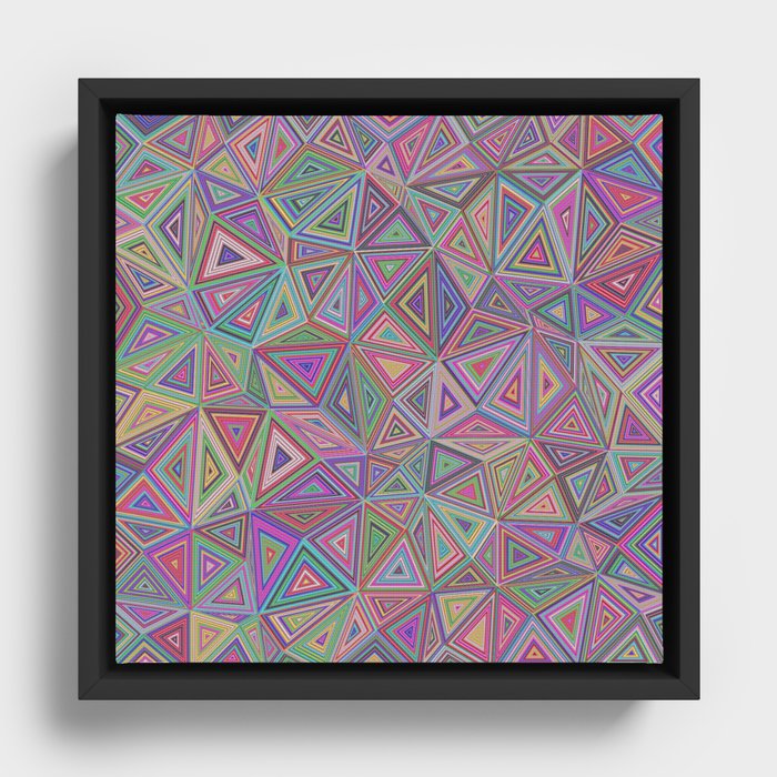Triangles Background Pattern Design Framed Canvas