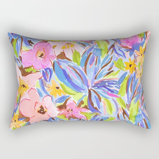 Flaunting Floral Periwinkle Rectangular Pillow