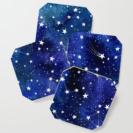 Magical Starry Night Sky Midnight Blue Cosmos Coaster