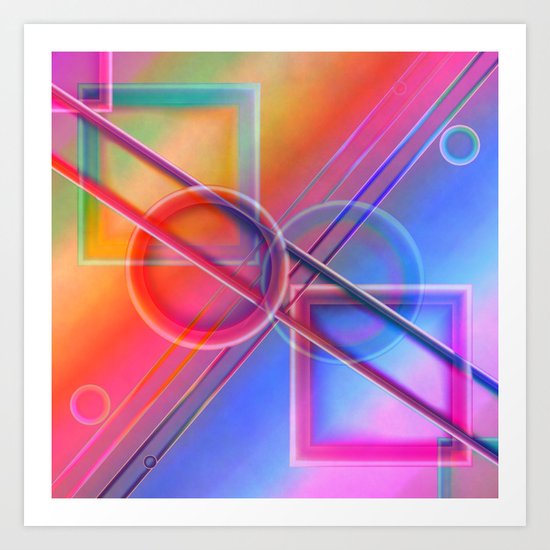Geometry pastell Art Print