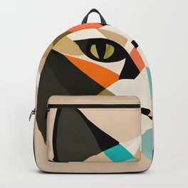 Geometric Cat Portrait Backpack