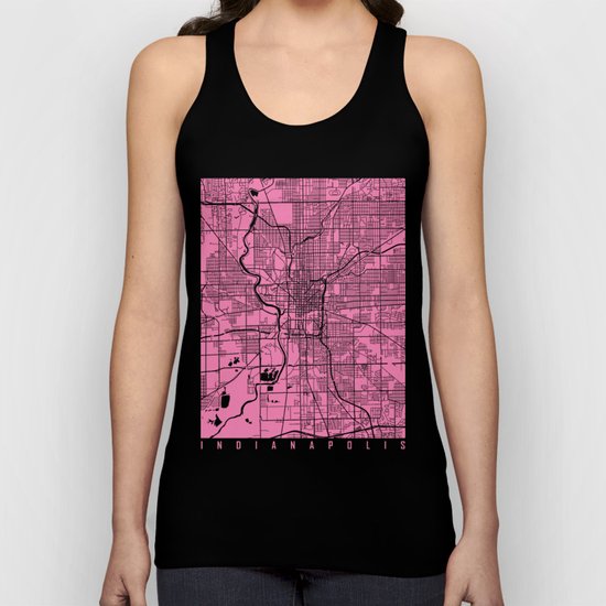 Indianapolis map pink Unisex Tank Top