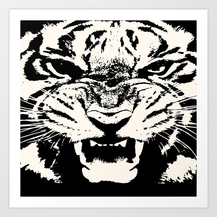 White Tiger Vector Art Print by taiche | Society6