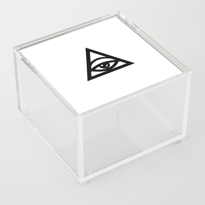 Tired illuminati eye pyramid Acrylic Box