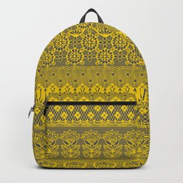 Lace Romance Lemon Yellow Grey Backpack