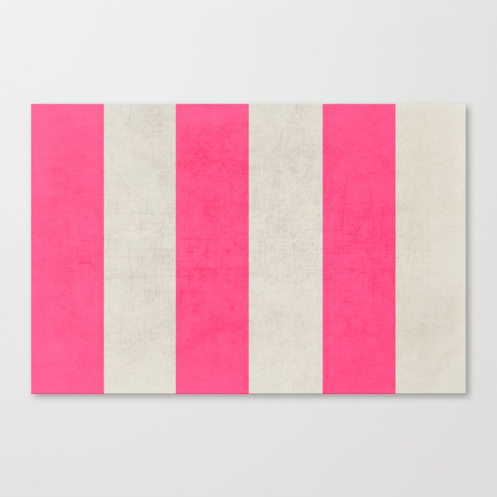 vintage hot pink stripes Canvas Print