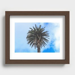 Palm Tree in Blue Skies Recessed Framed Print