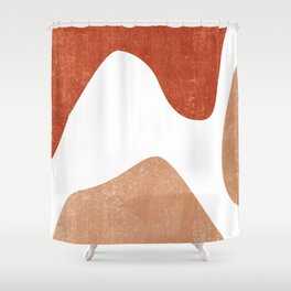 Terracotta Art Print 7 - Terracotta Abstract - Modern, Minimal, Contemporary Print - Burnt Orange Shower Curtain