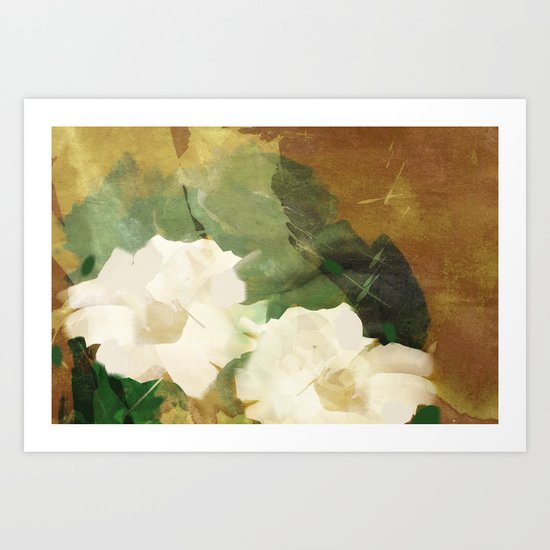 White Flowers Art Print