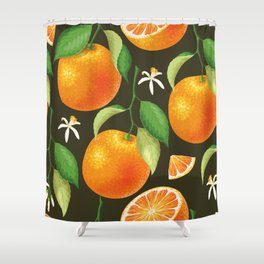 Seamless pattern with orange Shower Curtain