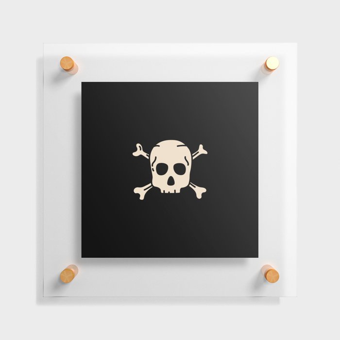 Skeleton with bones. Pirate sketch icon. Doodle hand drawn illustration Floating Acrylic Print