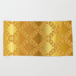 Gold metal texture background illustration. Beach Towel