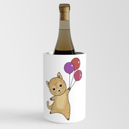 Cat Flies Up With Colorful Balloons Wine Chiller