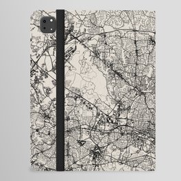  Raleigh, North Carolina City Map Drawing iPad Folio Case