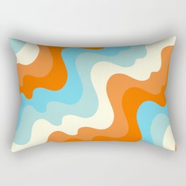 Vintage Summer Palette Mid-Century Minimalist Waves Abstract Art Rectangular Pillow