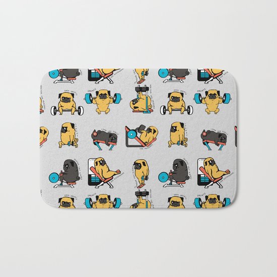 Leg Day with The Pug Bath Mat