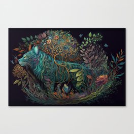 Whimsical wolf Canvas Print
