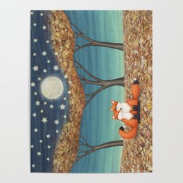cuddly foxes Poster