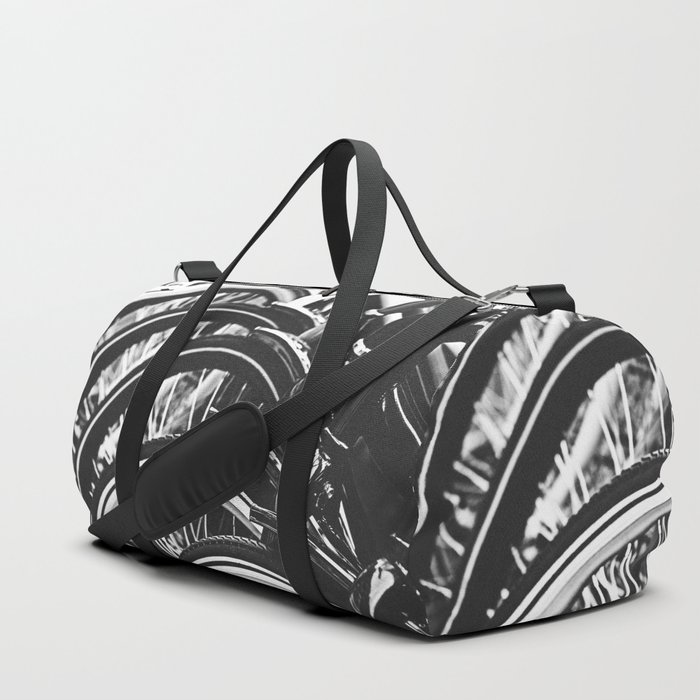 Bicycles, Bikes in Black and White Photography Duffle Bag