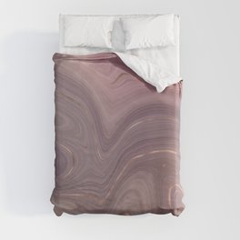 Muted Purple Rose Gold Agate Geode Luxury Duvet Cover