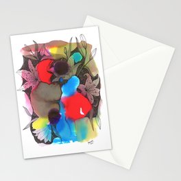 Inky Florals Stationery Card