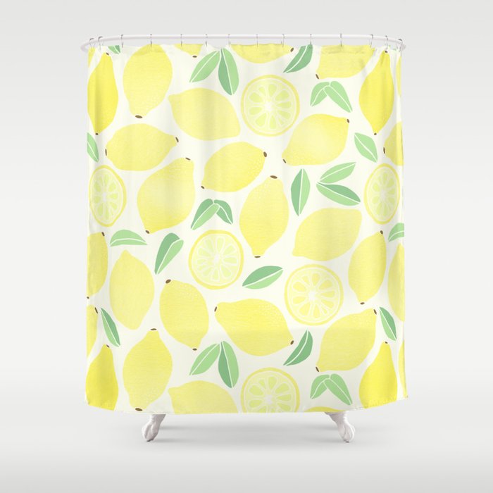 Summer Lemons Shower Curtain by Society6