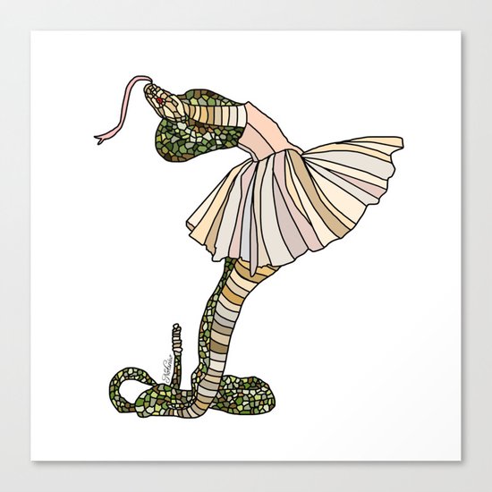 Snake Ballerina Tutu Canvas Print