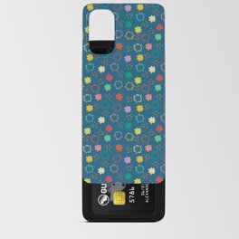 Cheerful Multicolored Flowers on Blue Field Android Card Case