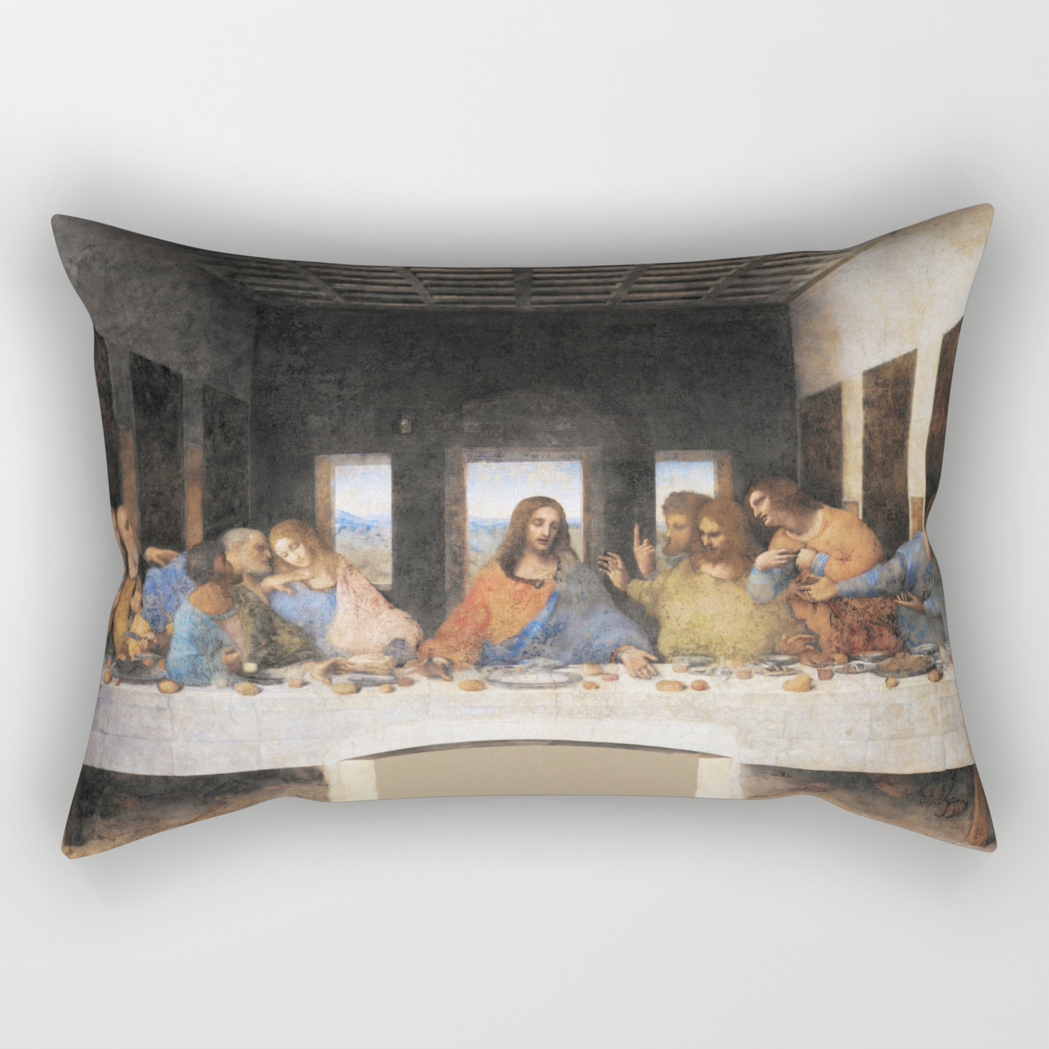 The Last Supper Painting By Leonardo Da Vinci Rectangular Pillow