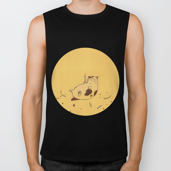 Happy Birthday fat cat '^^) Biker Tank