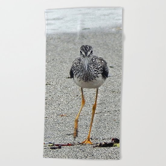 Greater Yellowlegs (Sandpiper) Looking at Camera Beach Towel