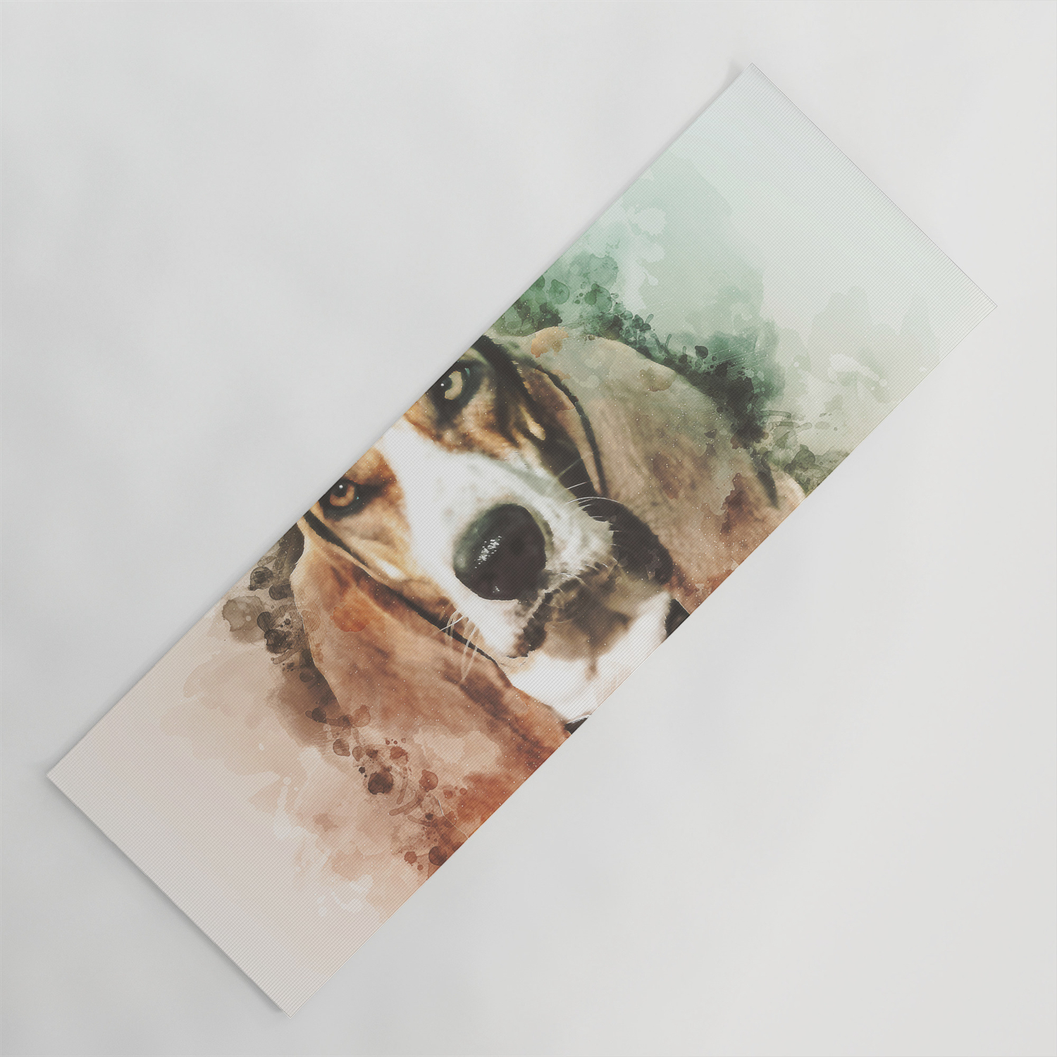 Basset Hound Digital Watercolor Painting Yoga Mat By Rhnpredator