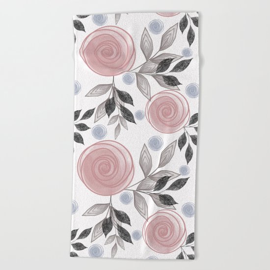 Delicate floral pattern. Beach Towel