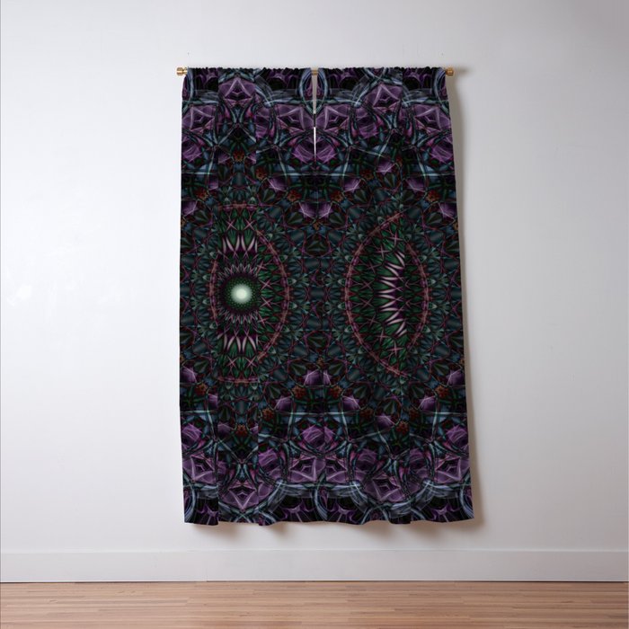 Dark Plum Color Mandala Blackout Curtain By Jaroslawblaminsky