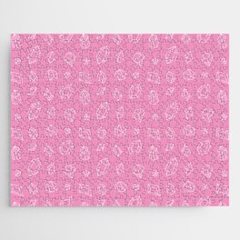 Pink and White Gems Pattern Jigsaw Puzzle