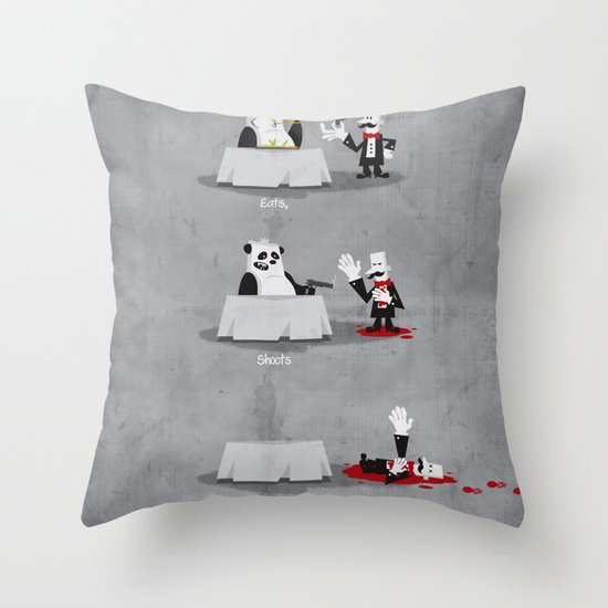 Eating Habits of the Panda Throw Pillow