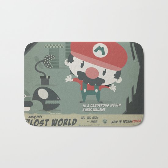 mario bros 4 fan art Bath Mat
