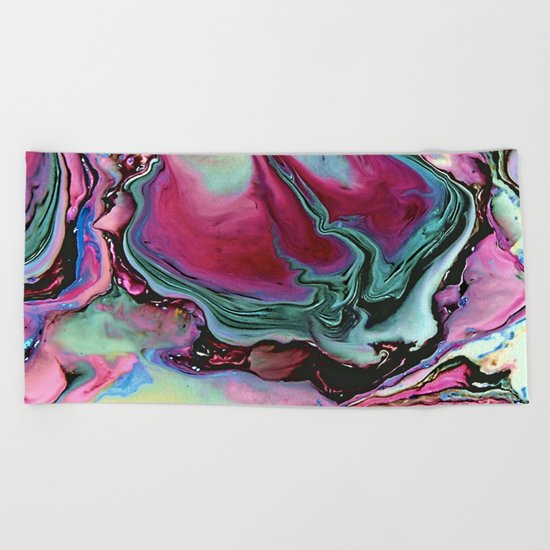 Colorful abstract marble Beach Towel