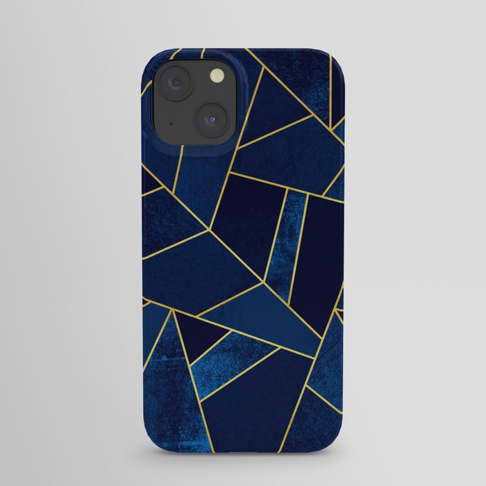 Blue stone with yellow lines iPhone Case