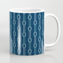 nautical square knots - teal and navy blue Coffee Mug