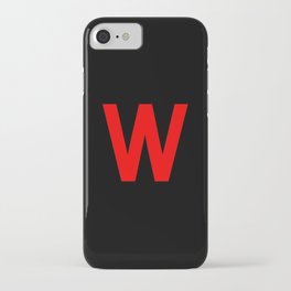 LETTER w (RED-BLACK) iPhone Case