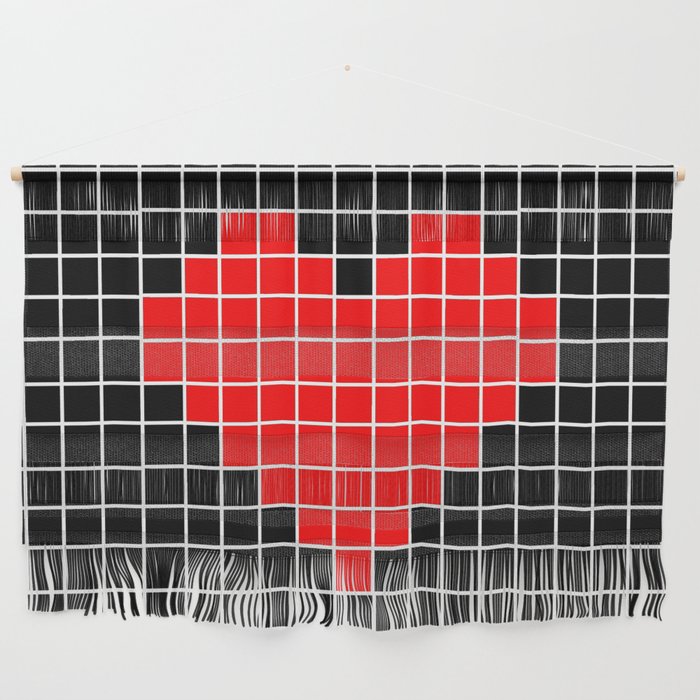 Heart and love 41 version pixel art Wall Hanging