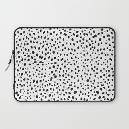 Dalmatian Spots - Black and White Polka Dots Laptop Sleeve