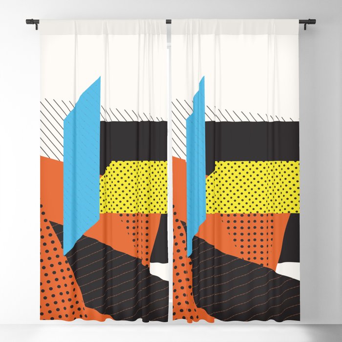 Memphis Throwback Retro 1980s 80s Trendy Hipster Bright Shapes Pattern Eighties Blackout Curtain